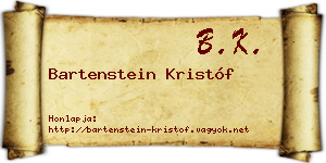 Bartenstein Kristóf névjegykártya