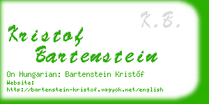 kristof bartenstein business card